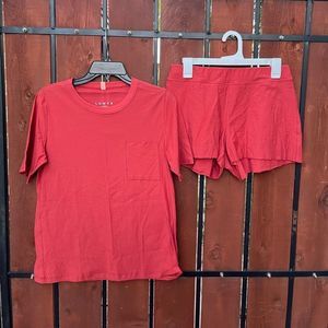 NEW Lunya restore Pima cotton shorts tee set
